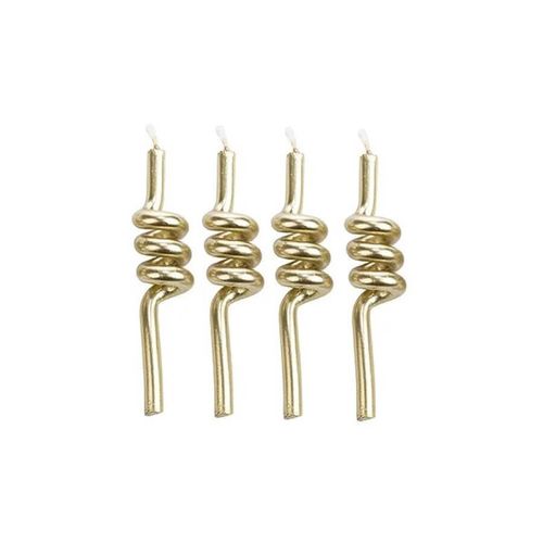 Vela Tubo Dourada C/ 4 Un Silver