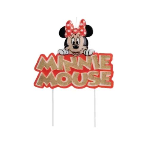 Vela Aniversário Minnie Colorido Glitter Dourado (Dv003) Silver