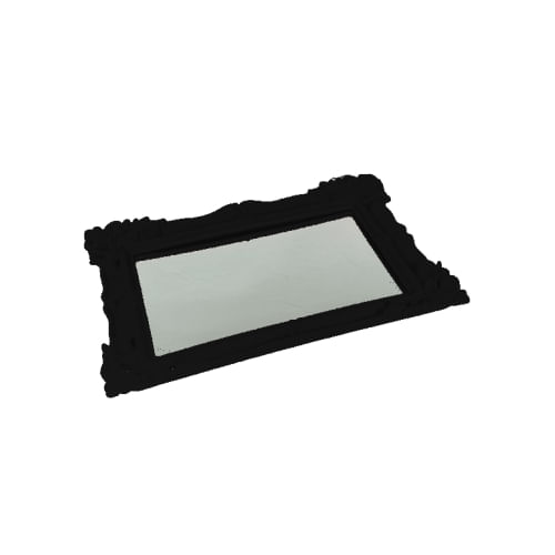 Bandeja Retangular Preto C/ Espelho 28x22 Cm (Wx6889) Wellmix