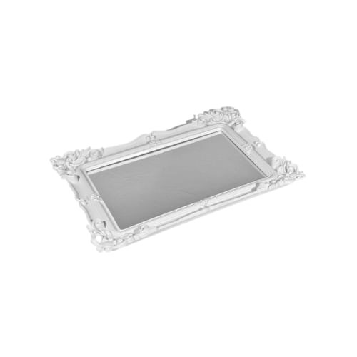 Bandeja Retangular Branco C/ Espelho 28x22 Cm (Wx6889) Wellmix