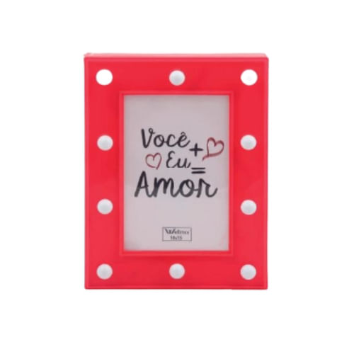 Porta Retrato C/ Led Vermelho 10x15 Cm (Wx6285) Wellmix