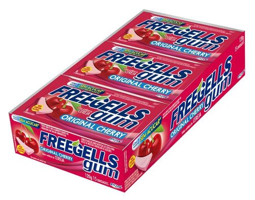 Chicle Gum Freegells Cherry (Cereja) C/ 15 Un