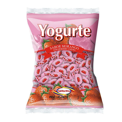 Bala Iogurte Morango 500gr Santa Rita
