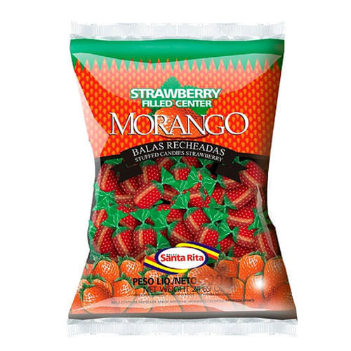Bala Cestinha Morango 500gr Santa Rita