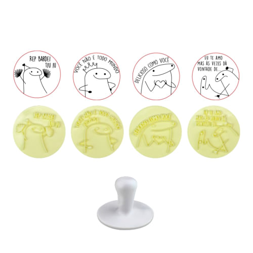 Kit Carimbo Flork Amarelo 5cm Bluestar