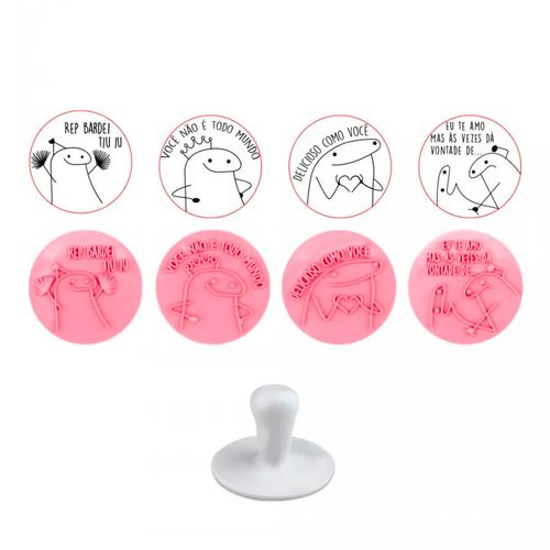 Kit Carimbo Flork Rosa Bebe 5cm Bluestar