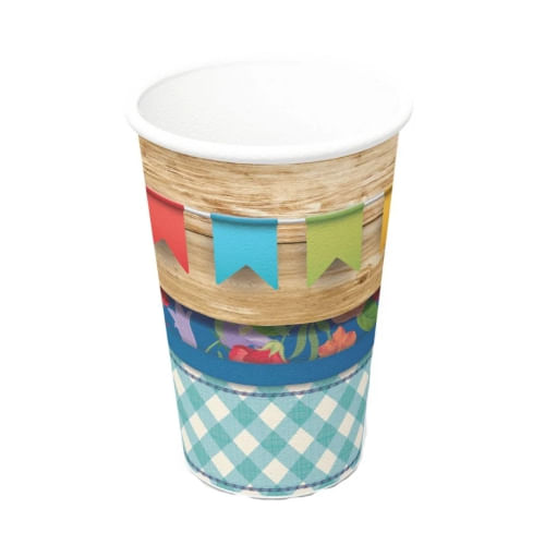 Copo Descartavél 200ml Festa Junina 8un Festcolor