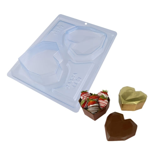 Forma Silicone Porta Joia Coração Lapidado (*10282) Bwb
