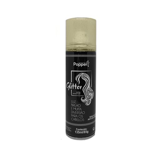 Spray Glitter Cabelo 135 Ml Dourado Popper