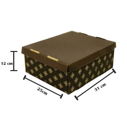 Caixa Estampa Marrom N 3 C/ Tampa (G) 31x25x12 Cm (Cx312512m) Un Sulformas