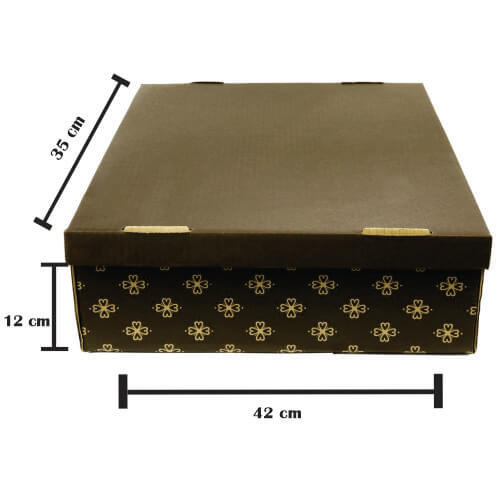 Caixa Estampa Marrom N 4 C/ Tampa (E) 42x35x12 Cm (Cx423512m) Un Sulformas