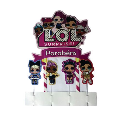 Topo P/ Bolo Grande Boneca Supresa C/ 5 Pçs Pablo