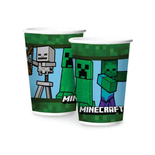 Copo Descartavél Papel 180 Ml Minecraft C/ 12 Un Regina