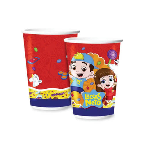 Copo Descartavél Papel 180 Ml Luccas Neto C/ 12 Un Regina