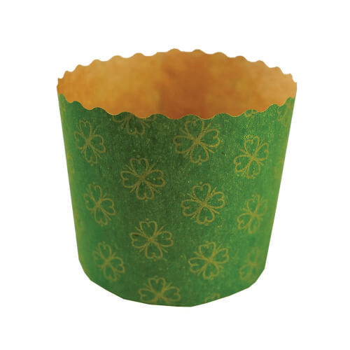 Formas De Panetone Impresso Verde 500 Gr C/ 100 Un (13495) Ecopack