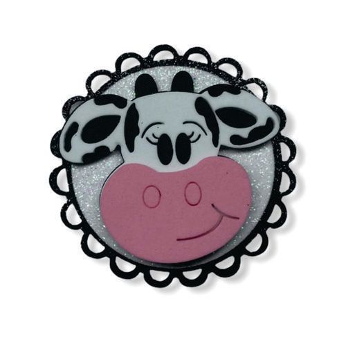 Aplique E.V.A C/ Glitter Vaquinha 7,5x7,5 Cm C/ 05 Un (Pf105022) Fox Import