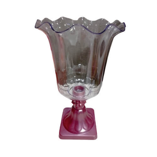 Vaso Flor Pequeno 23 Cm Copo Cristal Base Rose Gold Havetech