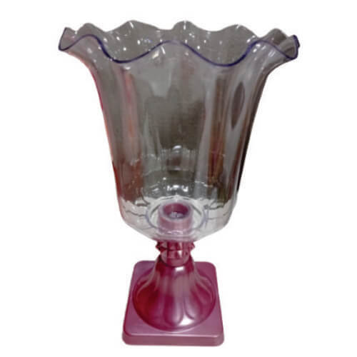 Vaso Flor Medio 27 Cm Copo Cristal Base Rose Gold Havetech