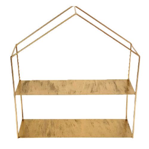 Bandeja Luxo Metal Casinha Dourada 35 Cm (01) Arts Ferro