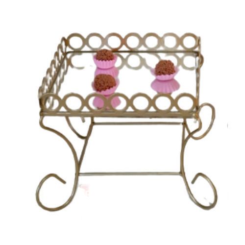 Bandeja Luxo Metal Pe Aranha Argola Dourada 10 Cm (Af.471) Arts Ferro