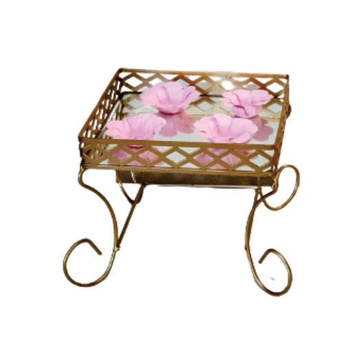 Bandeja Luxo Metal Pe Aranha Losango Dourada 10 Cm (Af.862) Arts Ferro