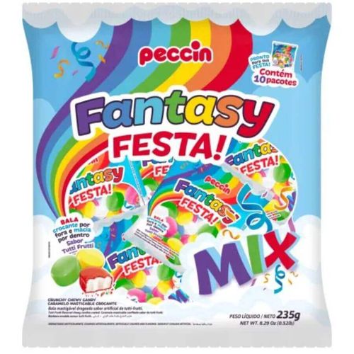 Bala Fantasy Festa Mix C/ 10 Un 235 Gr Peccin
