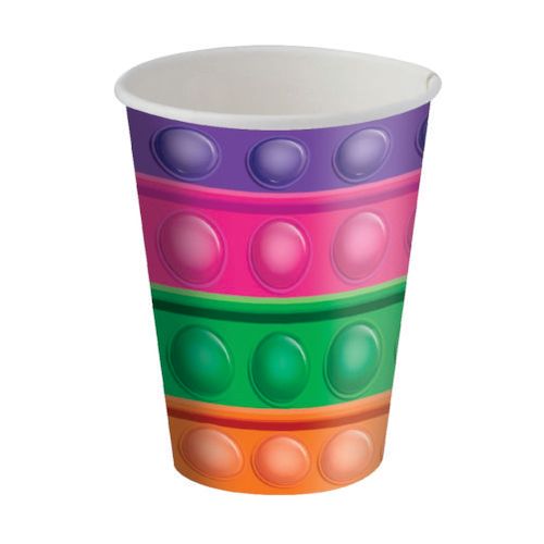 Copo Descartavél Papel 200 Ml Pop It C/ 8 Un Festcolor