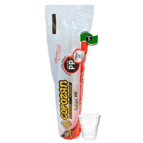 Copo Descartável Pp 250 Ml C/ 50 Un Tulipa Copozan