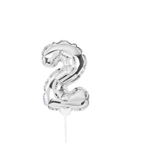 Mini Balão Met. C/ Vareta Prata N°2 19 Cm (29002744) Sempertex