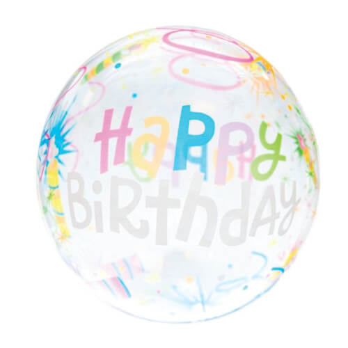 Balão Bubble Trans. Happy Birthday 20 50 Cm (39002163) Sempertex