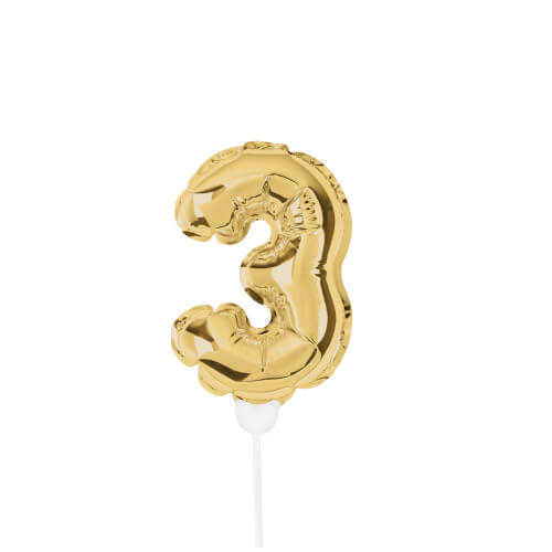 Mini Balão Met. C/ Vareta Dourado N°3 19 Cm (29002735) Sempertex