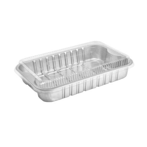 Emb. Retang. De Aluminio C/ Tampa Pet 1000 Ml C/ 10 Un Thermoprat