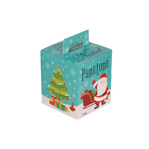 Caixa Panetone 100 Gr Natalino Tiffany (7187) C/ 10 Un Decora