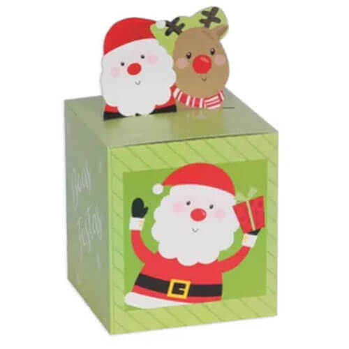 Caixa Panetone 500gr Divertida Noel E Rena (103022) C/ 10 Un Decora