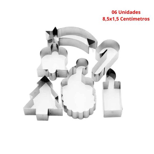 Jogo Cortador Natalino 6 Pçs 8,5x1,5 Cm Inox (1472) Caparroz