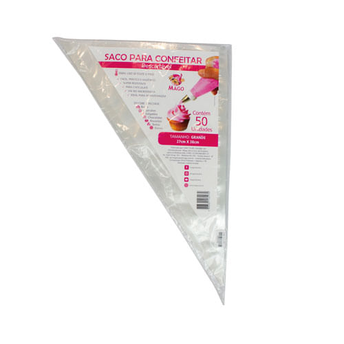 Saco Confeiteiro Descartavel Pequeno 31cm C/ 50 Un Mago