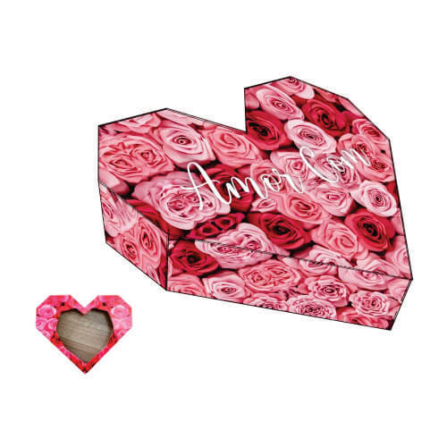 Caixa Coração Rosas Amor Com (2308) C/ 2 Un Erika