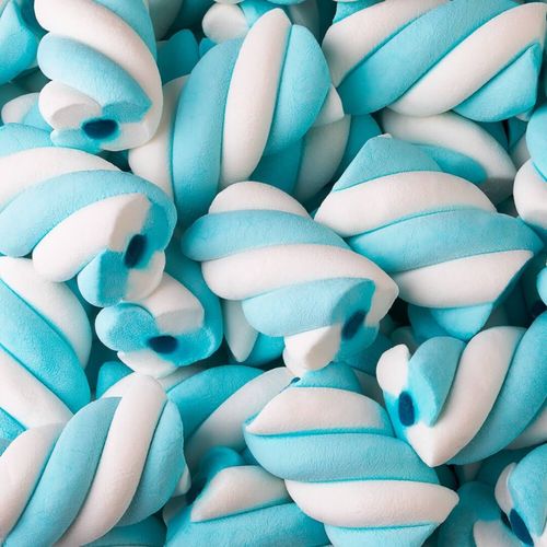 Marshmallow Recheado Azul/Branco 250 Gr Fini