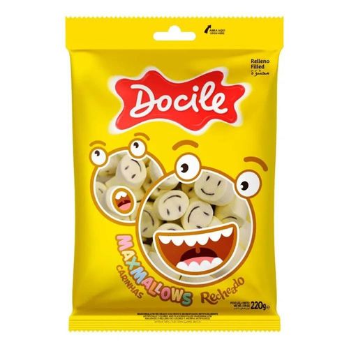 Marshmallow Recheado Carinhas 220 Gr Docile