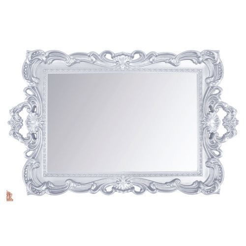 Bandeja Retangular Metalizada Prata C/ Espelho 41x25 Cm (Wx6888) Wellmix