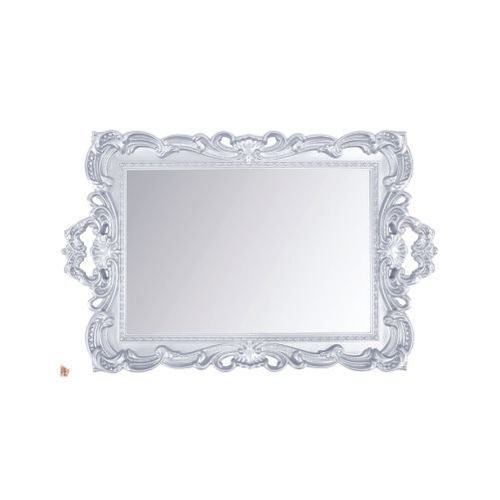 Bandeja Retangular Metalizada Prata C/ Espelho 28x22 Cm (Wx6888) Wellmix