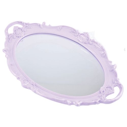 Bandeja Oval Lilas C/ Espelho 37x24 Cm (Wx6883) Wellmix
