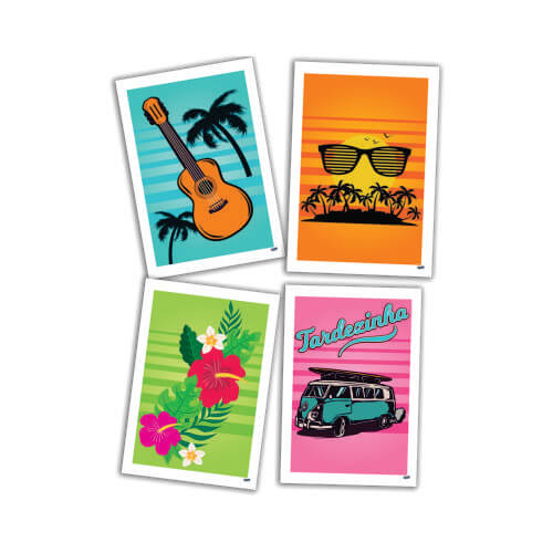 Quadros Decorativos Tardezinha C/ 4 Un Festcolor