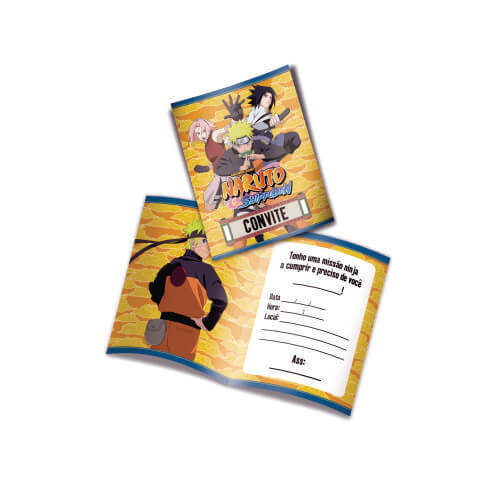 Convite Naruto C/ 08 Un Festcolor
