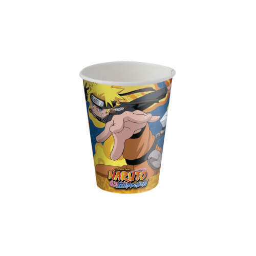 Copo Descartavél Papel 200 Ml Naruto C/ 8 Un Festcolor