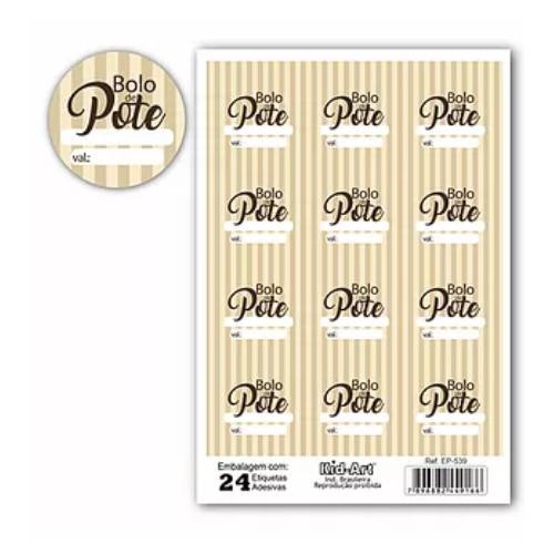 Etiqueta Redondo Bolo De Pote Validade C/ 24 Un (Ep-500-539) Kid-Art