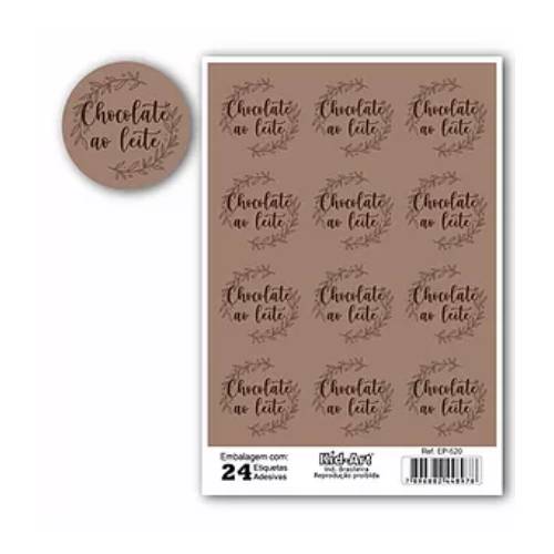 Etiqueta Redonda Chocolate Ao Leite C/ 24 Un (Ep-500-520) Kid-Art