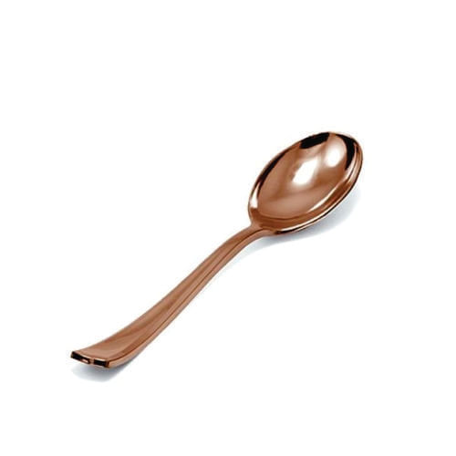 Colher Refeição Linha Rose Premium Rose Gold (Aa017) C/ 08 Un Silver Plastic