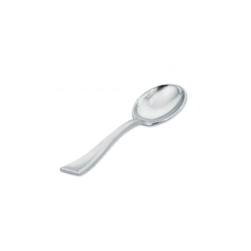 Colher Sobremesa Classica Prata (B1102010) C/ 10 Un Silver Plastic