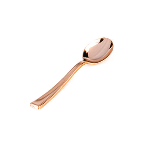 Colher Sobremesa Linha Rose Premium Rose Gold (Aa018) C/ 08 Un Silver Plastic